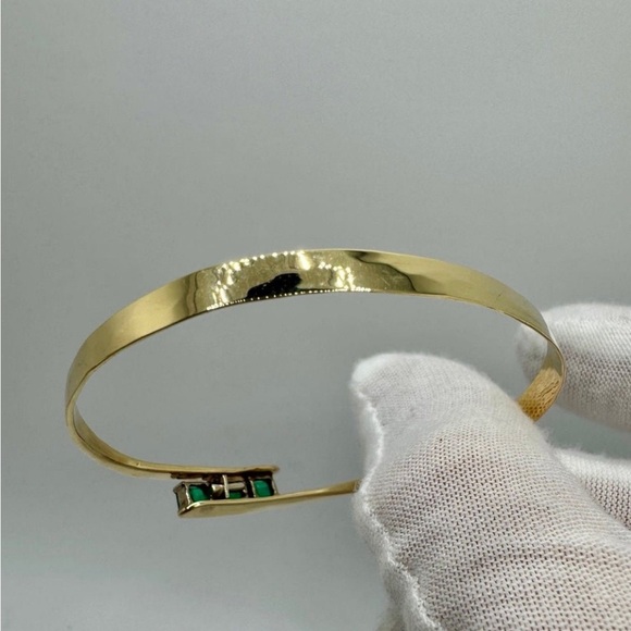 Solid 14k Gold Bracelet / Emerald / 7.7g / 7” wrist - Picture 5 of 10